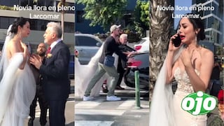 Novia peruana queda varada en Larcomar y entre lágrimas intenta empujar auto que la llevaría a su boda