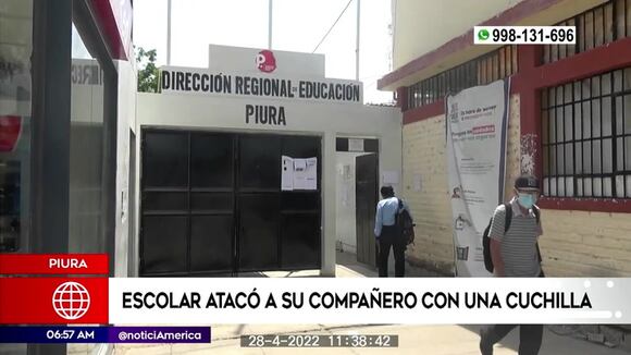 Escolar ataca a su compañero en Piura