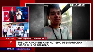 Familia de joven autista desaparecido pide ayuda para localizarlo en San Juan de Lurigancho (VIDEO)