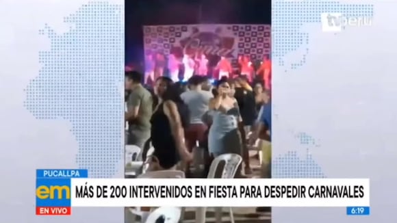 Pucallpa: más de 200 personas fueron intervenidas en fiesta para despedir carnaval