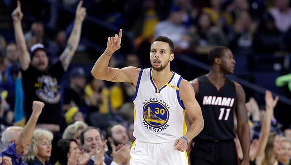 NBA: Curry dirige a Warriors en triunfo 107-95 sobre Miami Heat