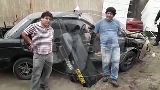 Chorrillos: dos presuntos “robacarros” son capturados cuando desmantelaban vehículo (VIDEO)
