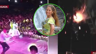 Sonia Morales daba concierto e incendio se inicio en pleno escenario (VIDEO)