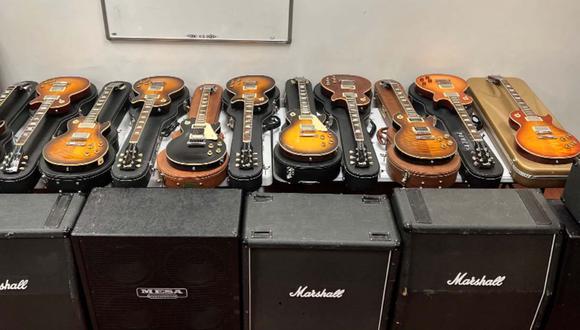 El hombre compró 11 guitarras Gibson Les Paul, amplificadores y una batería. | Foto: Volusia Sheriff's Office