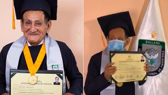 Sullana: abuelito de 72 años culmina la universidad y obtiene el grado de bachiller | VIDEO (Foto: Universidad Nacional de Frontera)