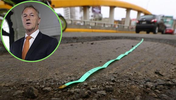 Jorge Muñoz indignado por bache de 2 metros en puente que Luis Castañeda inauguró hace 6 meses