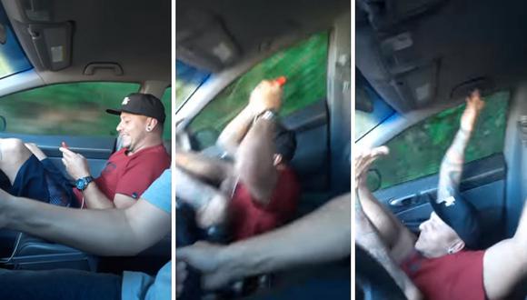 Hombre juega cruel broma a amigo para que use el cinturón de seguridad (VIDEO)