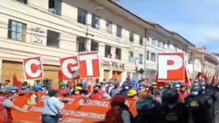 Así se desarrolla la marcha nacional de la CGTP, Sutep y otros gremios en las regiones | VIDEO