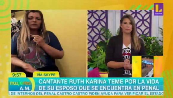 Ruth Karina llora por su esposo preso en penal Castro Castro tras motín. (Foto: Captura de video)