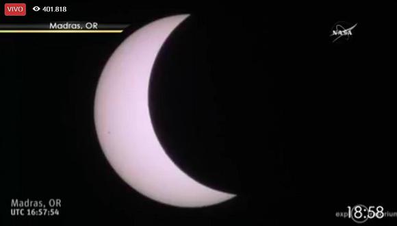 ​NASA transmite en vivo eclipse solar y rompe récords de audiencia