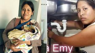 Facebook: mujer gasfitera impacta en redes por trabajar junto a su recién nacida (FOTOS)