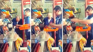 Repartidor de golosinas roba a anciano vendedor: "Por ser cliente distinguido" (VIDEO)