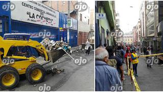 Mesa Redonda: remoción de escombros causa malestar de comerciantes (FOTOS Y VIDEOS)