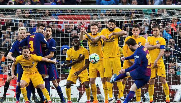 ​Messi anota en 1-0 al Atlético de Madrid y acerca título al Barcelona