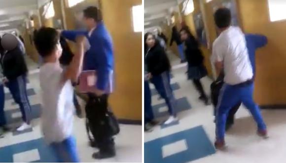 Profesor es golpeado por un alumno durante la hora de recreo (VIDEO)