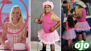 Padre e hija asisten al estreno de ‘Barbie’ vestidos de rosa y usuarios se conmueven: “Todo por los hijos” | VIDEO