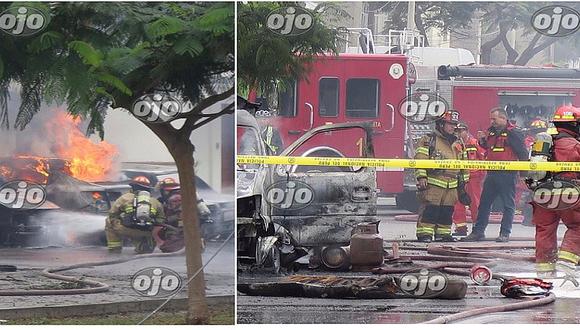 ¡Arde San Isidro! Doce heridos y cinco vehículos dañados deja explosión de balones de gas (FOTOS)