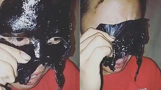 Chica se queda sin cejas tras colocarse mascarilla para eliminar puntos negros (VIDEO)