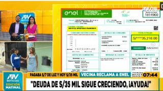 Mujer denuncia que Enel continúa cobrándole deuda de más de S/35 mil que le habían “exonerado” 