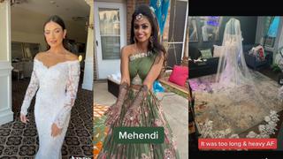 ¡Una boda especial! 3 mujeres se hacen viral en Tiktok por sus exclusivos vestidos de novia