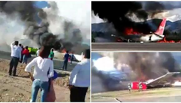 Jauja: avión arde en llanas y se logra registrar en videos este terrible momento 