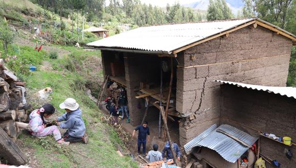 Áncash: Vivienda termina con rajaduras e inhabitable tras fuertes lluvias en Huantar (Foto: COER)