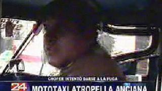 Conductor de mototaxi atropella a anciana e intenta fugarse dos veces