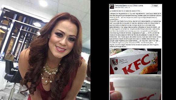 ​Facebook: Fernanda Kanno lanza fuerte crítica contra KFC