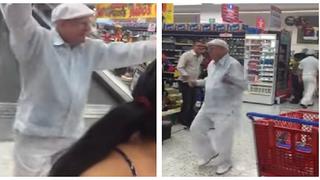 Ancianito es la sensación por sus pasos de baile en un supermercado (VIDEO)