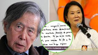 Alberto Fujimori envía carta a Keiko Fujimori: “Ninguna acción abusiva ni arbitraria debe desenfocarte”│VIDEO