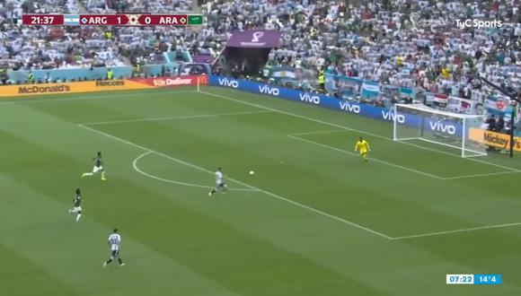 Anularon un gol a Lionel Messi por offside ante Arabia Saudita. (Foto: Captura)