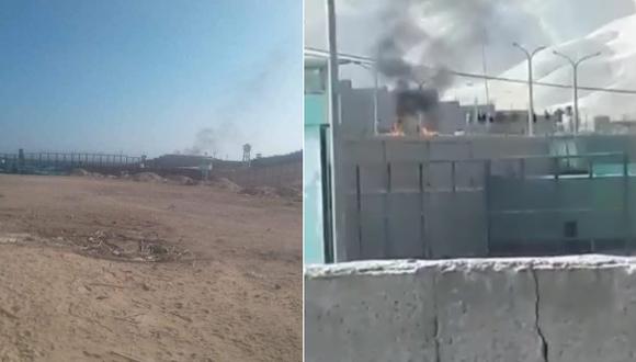 Los presos quemaron colchones y otros objetos en el penal de Pucchum, en Camaná, Arequipa. (Captura de video)