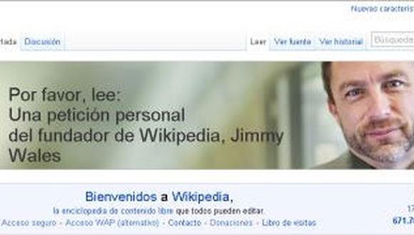 Wikipedia busca la ayuda de sus usuarios para reunir 16 millones de dólares