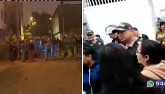 Vecinos en VES se enfrentaron esta madrugada contra policías por terreno | VIDEO
