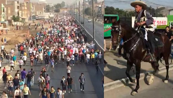 Peaje de Puente Piedra: hasta con caballo marchan en contra de cobro (VIDEOS)