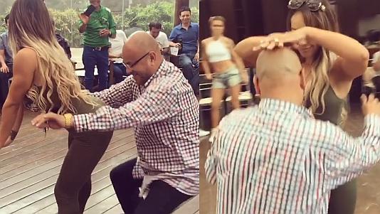 Dorita Orbegoso realiza sensual baile en la 'cara' de 'Mister Peet'