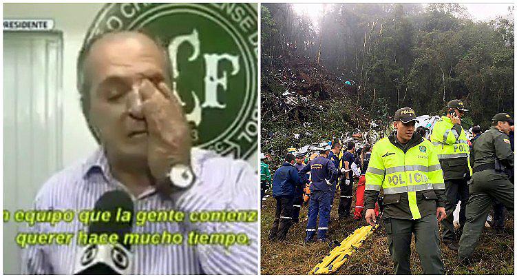 Chapecoense: vicepresidente rompe en llanto durante entrevista (VIDEO) 