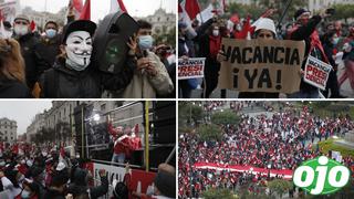 Colectivos de ciudadanos se movilizan en Lima exigiendo la vacancia del presidente Pedro Castillo 