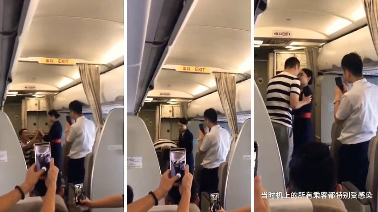 Despiden a aeromoza que aceptó propuesta de matrimonio en pleno vuelo (VIDEO)