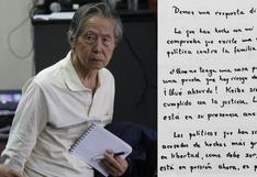 Alberto Fujimori: “lo que han hecho con mi hija comprueba que existe una obsesión política contra mi familia”
