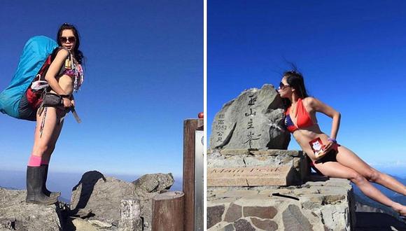 La "escaladora en bikini" muere congelada en una montaña en Taiwán (FOTOS)