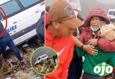 Desgarrador reencuentro de un niño rescatado de una minivan al borde del precipicio | VIDEO