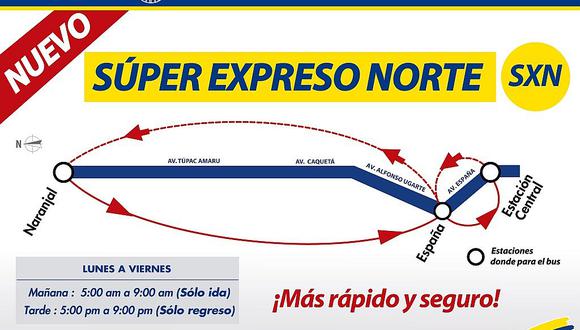 Metropolitano: Pondrán en operación nuevo servicio Súper Expreso Norte