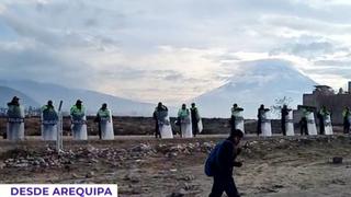Arequipa: fuerte contingente policial resguarda exteriores del aeropuerto y no opera transporte público