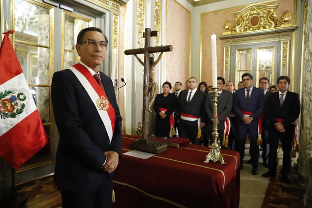 Así fue la juramentación de los cuatro nuevos ministros del presidente Martín Vizcarra. (Foto: Presidencia Perú)