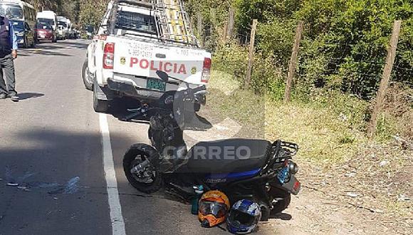 Dos turistas extranjeros mueren al chocar su moto contra bus en Cusco | FOTOS 