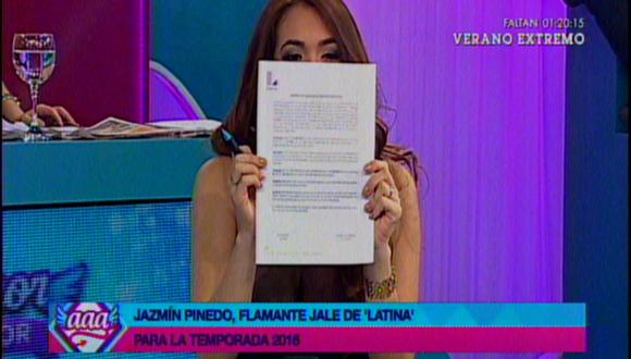 Jazmín Pinedo, ex integrante de Esto Es Guerra, firma contrato con Latina 